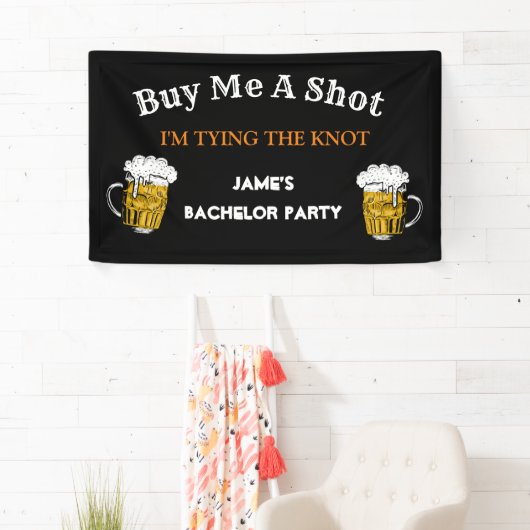 Zwart-witte achtergrond voor Bachelor Party Spandoek (Insitu)