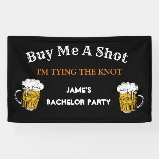 Zwart-witte achtergrond voor Bachelor Party Spandoek (Horizontaal)