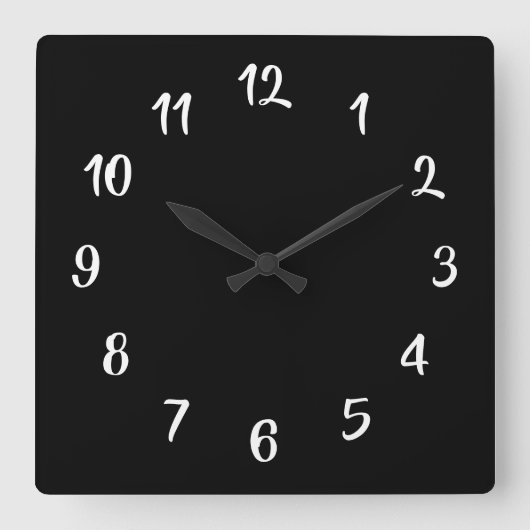 Zwart-witte achtergrondkleur vierkante klok (Voorkant)