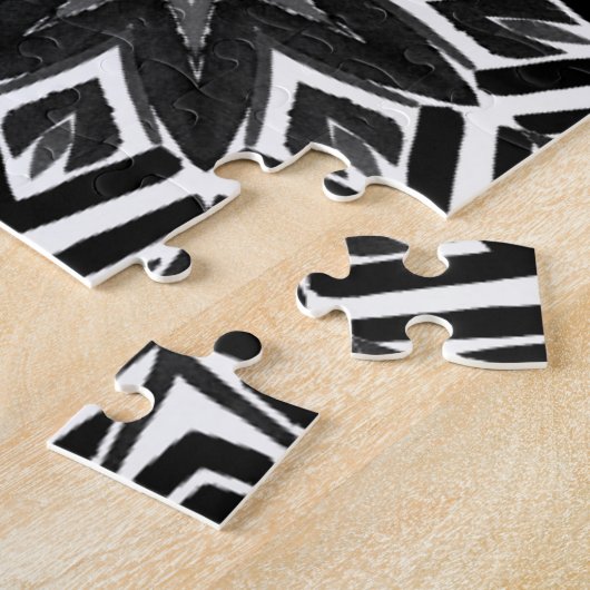 Zwart-witte achthoek legpuzzel (Zijkant)