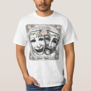 Zwart-witte actermaskers t-shirt