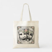 Zwart-witte actermaskers tote bag (Achterkant)