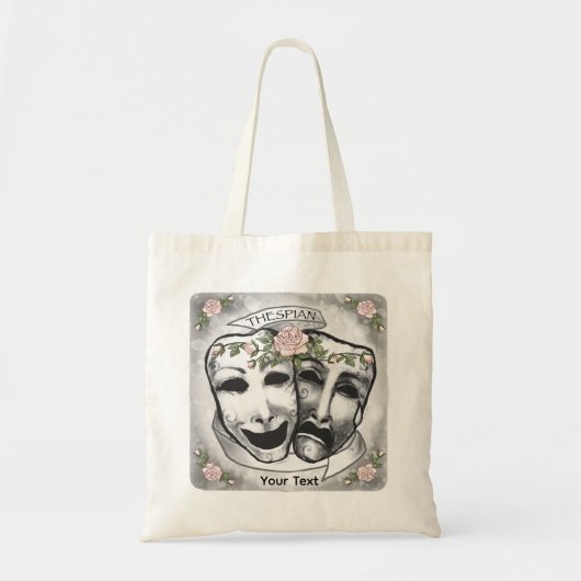 Zwart-witte actermaskers tote bag (Voorkant)
