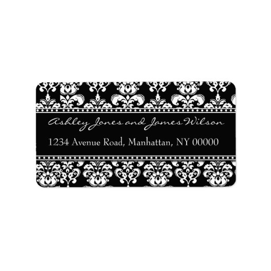 Zwart-witte Adresetiketten Etiket (Voorkant)