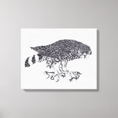 Zwart-witte afbeelding van Sparrow Hawk Canvas Afdruk (Voorkant)