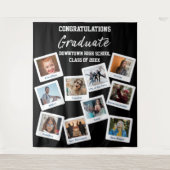 Zwart Witte Afgestudeerde Insta Foto School Bijnam Wandkleed (Voorkant)