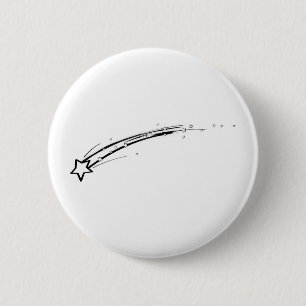 Zwart-witte afspeelster ronde button 5,7 cm