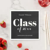 Zwart Witte Afstudeerfeest Servetten Aanpasbaar (Insitu)