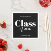 Zwart Witte Afstudeerfeest Servetten Aanpasbaar (Insitu)
