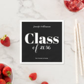Zwart Witte Afstudeerfeest Servetten Aanpasbaar (Insitu)