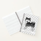 Zwart-witte Alaskaanse Malamute-hond & aangepaste Notitieboek (Binnen)