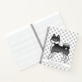 Zwart-witte Alaskan Klee Kai-hond & aangepaste tek Notitieboek (Binnen)