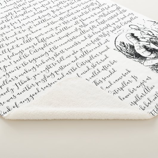 zwart-witte Alice in Wonderland Sherpa Deken (3/4)