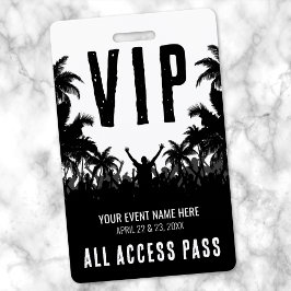 Zwart Witte All Access Event VIP Badge
