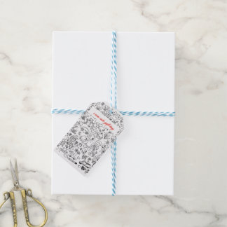 Zwart & Witte Allermooiste Servet Doodle Cadeaulabel