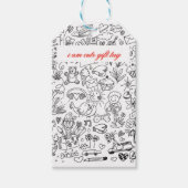 Zwart & Witte Allermooiste Servet Doodle Cadeaulabel (Voorkant)