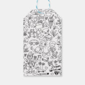 Zwart & Witte Allermooiste Servet Doodle Cadeaulabel (Achterkant)