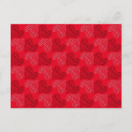 Zwart-witte alternatieve hartlijnen op rood briefkaart