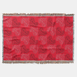 Zwart-witte alternatieve hartlijnen op rood deken