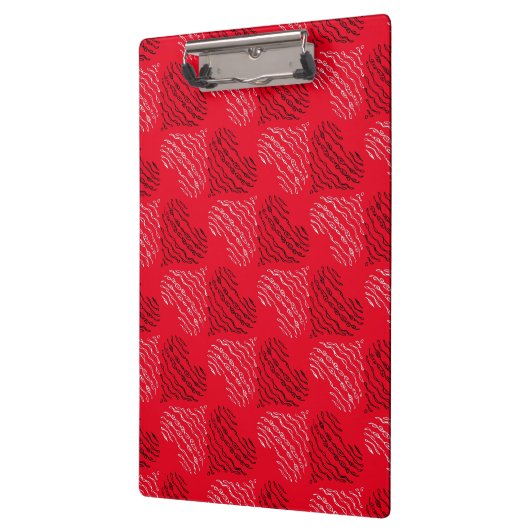 Zwart-witte alternatieve hartlijnen op rood klembord (Links)