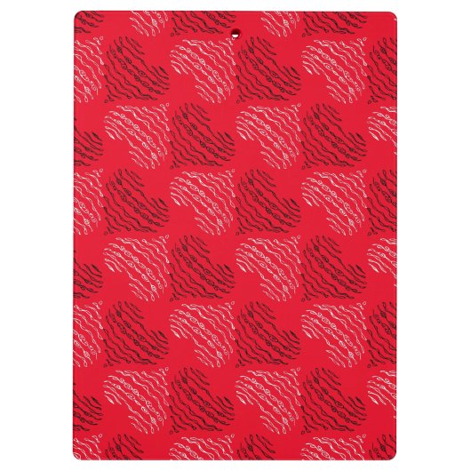 Zwart-witte alternatieve hartlijnen op rood klembord (Achterkant)