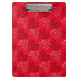 Zwart-witte alternatieve hartlijnen op rood klembord