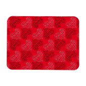 Zwart-witte alternatieve hartlijnen op rood magneet (Horizontaal)