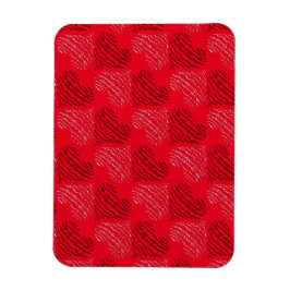 Zwart-witte alternatieve hartlijnen op rood magneet