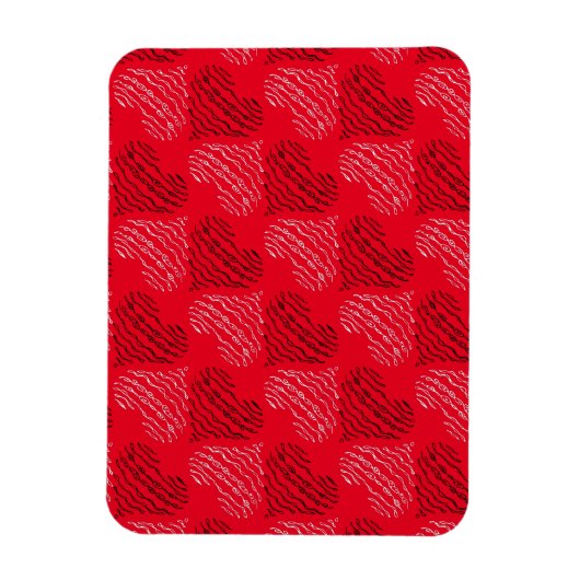 Zwart-witte alternatieve hartlijnen op rood magneet (Verticaal)