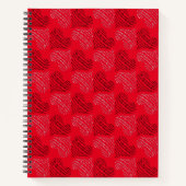 Zwart-witte alternatieve hartlijnen op rood notitieboek (Voorkant)