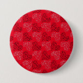 Zwart-witte alternatieve hartlijnen op rood ronde button 7,6 cm (Voorkant)