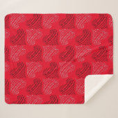 Zwart-witte alternatieve hartlijnen op rood sherpa deken (Voorkant (horizontaal))