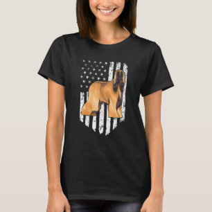Zwart Witte Amerikaanse Vlag Afghaanse Windhond 4 T-shirt