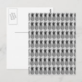 Zwart-witte anananas briefkaart (Voorkant / Achterkant)