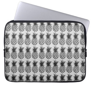 Zwart-witte anananas laptop sleeve