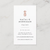 Zwart-witte anananas Roos Gold Verticaal Visitekaartje (Achterkant)