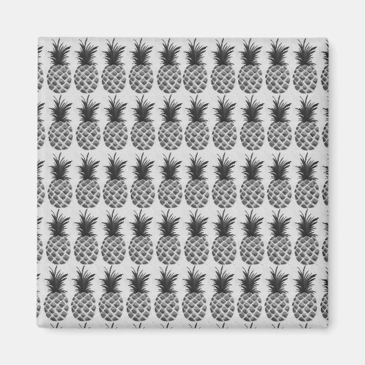 Zwart&witte ananas magneet (Voorkant)