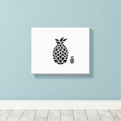 Zwart-witte ananas print op canvas (Insitu (Houten vloer))