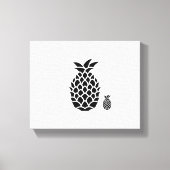 Zwart-witte ananas print op canvas (Voorkant)