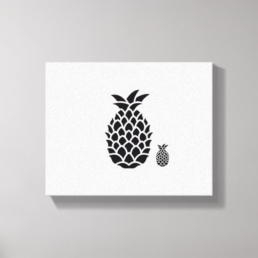 Zwart-witte ananas print op canvas (Voorkant)