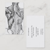 Zwart-witte anatomie Art Rugspieren (1890) Visitekaartje (Voorkant / Achterkant)