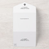 Zwart-witte anchors Nautical Wedding All In One Uitnodiging (Buitenkant)