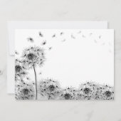 Zwart-witte andelion Hartelijk dank Bedankkaart (Achterkant)