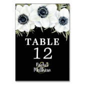 Zwart-witte anemonen botanische tafelnummers (Achterkant)