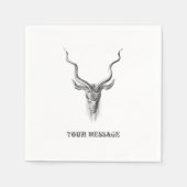 Zwart-witte antilope Horn Servet (Voorkant)