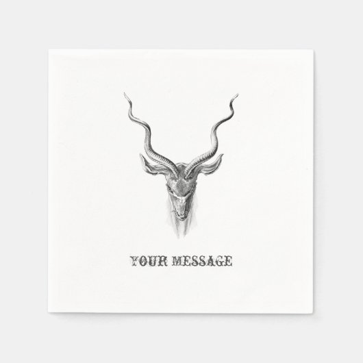 Zwart-witte antilope Horn Servet (Voorkant)