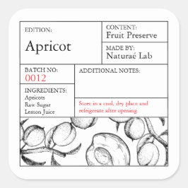Zwart & Witte Apotheek Abrikoos label