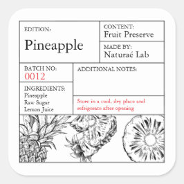 Zwart & Witte Apotheek Ananas etiket