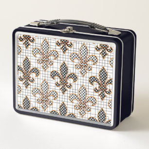 Zwart Witte Arcering Stippen Fleur-de-lis