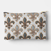 Zwart Witte Arcering Stippen Fleur-de-lis Etui (Achterkant)